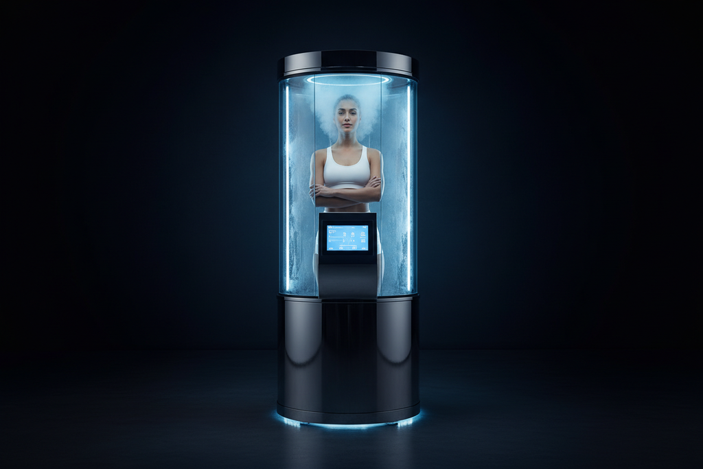Whole-Body Cryotherapy Chamber Elite Series - Electric WBC with Blue Ambient Lighting