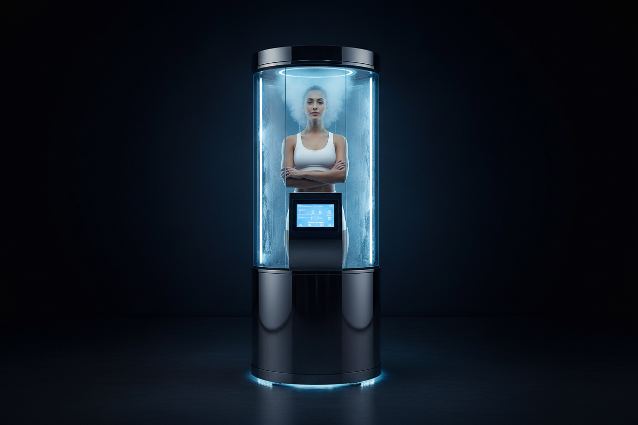 Whole-Body Cryotherapy Chamber Elite Series - Electric WBC with Blue Ambient Lighting